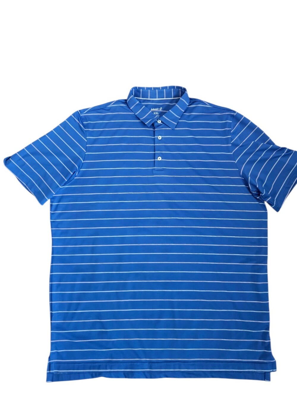Johnnie O Mens Blue White Striped Golf Performance Polo Sz XXL